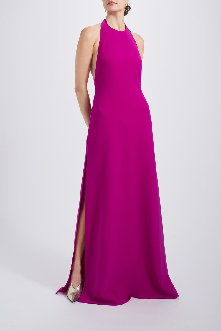 Italian Stretch Crepe Halter Dress, dress from Collection Evening by Amsale, Fabric: crepe