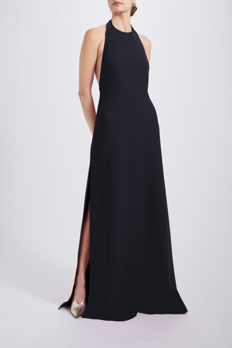 Italian Stretch Crepe Halter Dress, dress from Collection Evening by Amsale, Fabric: crepe