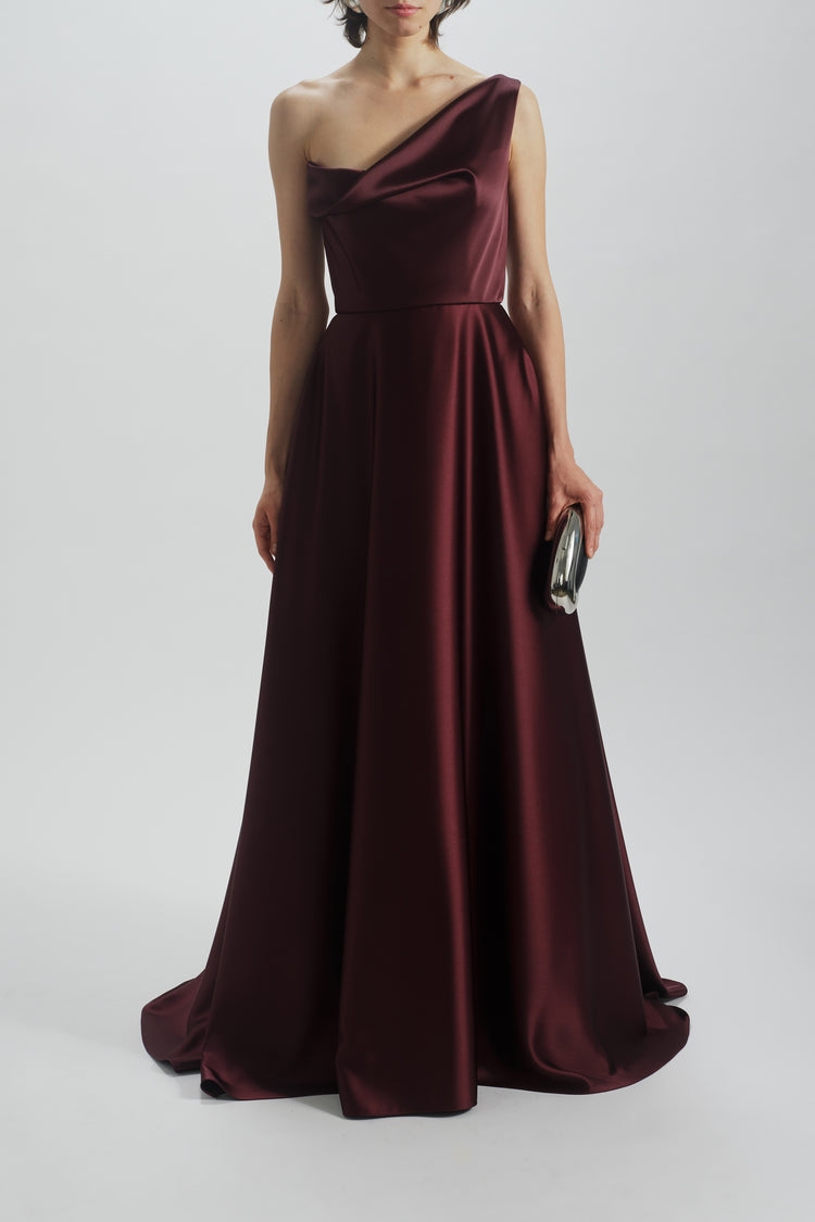 One Shoulder Drape Gown, dress from Collection Evening by Amsale, Fabric: fluid-satin