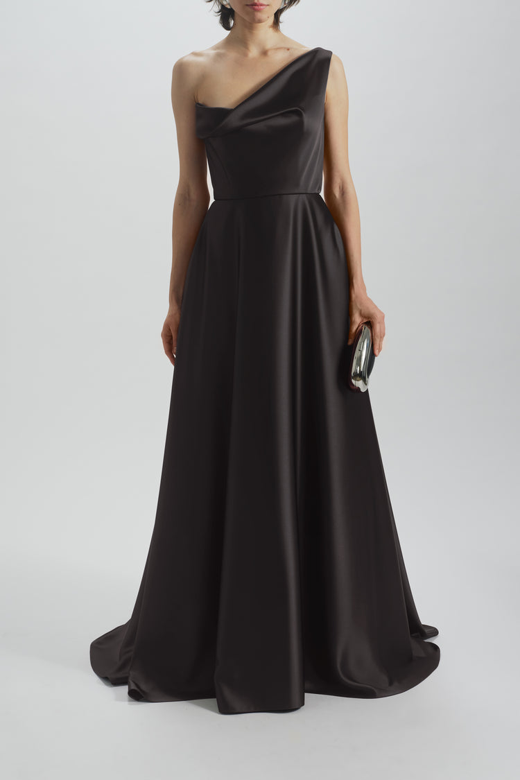 One Shoulder Drape Gown, dress from Collection Evening by Amsale, Fabric: fluid-satin