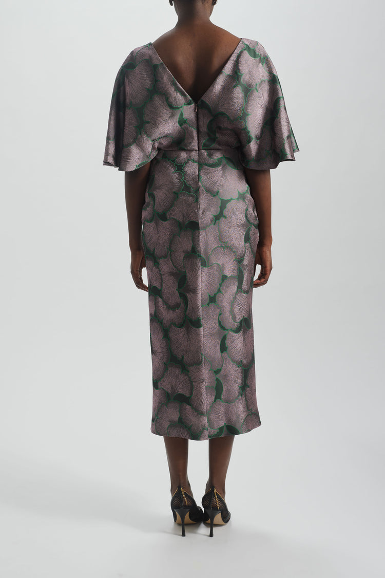 Jacquard Cascading Drape Dress, dress from Collection Evening by Amsale, Fabric: jacquard
