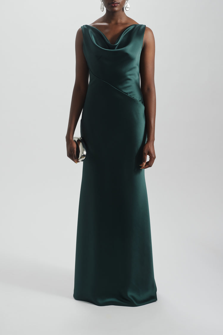 Bias Cut Cowl Neck Dress, dress from Collection Evening by Amsale, Fabric: fluid-satin