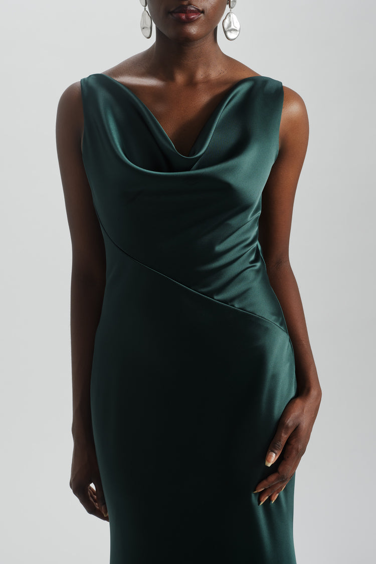 Bias Cut Cowl Neck Dress, dress from Collection Evening by Amsale, Fabric: fluid-satin