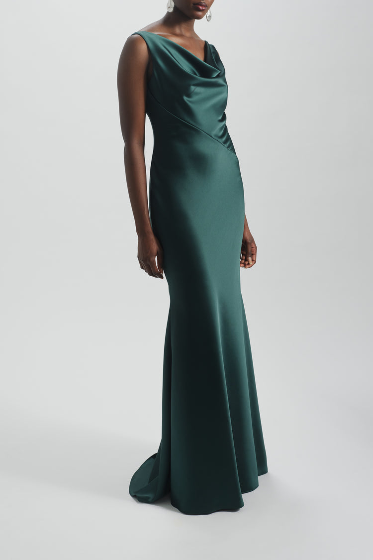 Bias Cut Cowl Neck Dress, dress from Collection Evening by Amsale, Fabric: fluid-satin