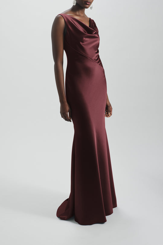 Bias Cut Cowl Neck Dress - alternate view