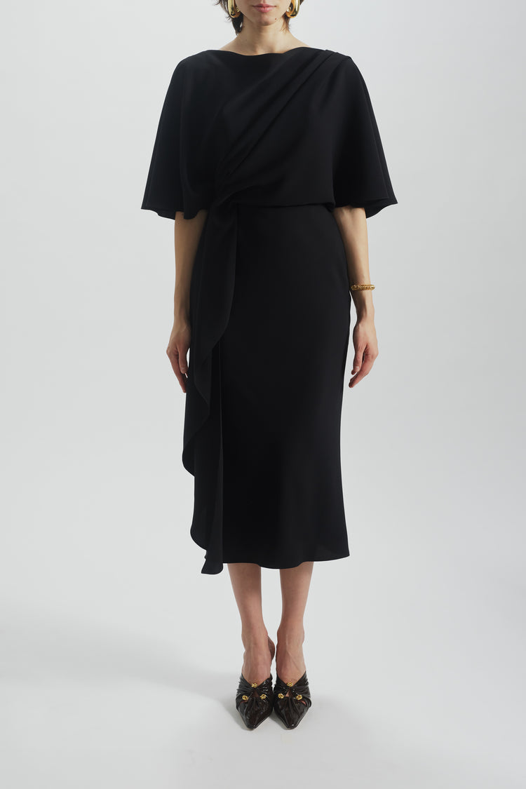 Cascading Drape Dress, dress from Collection Evening by Amsale, Fabric: crepe