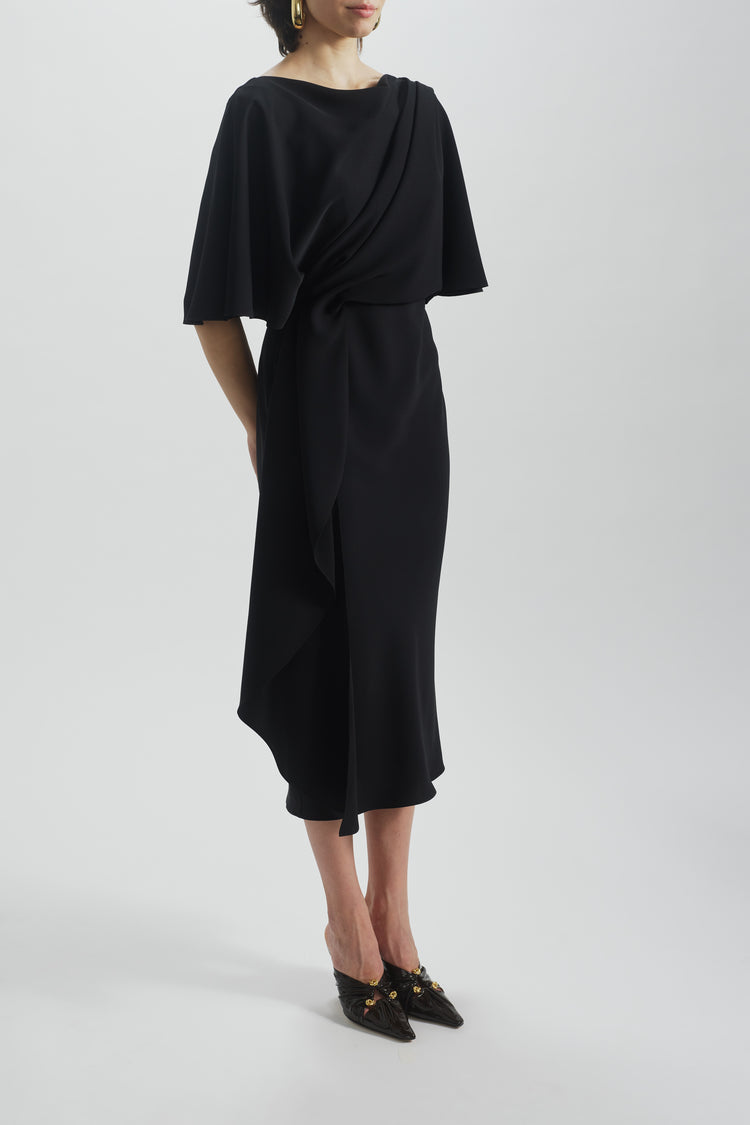 Cascading Drape Dress, dress from Collection Evening by Amsale, Fabric: crepe