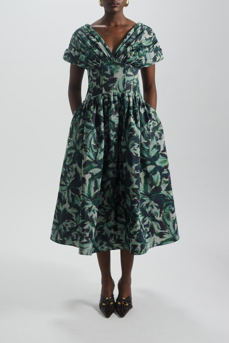 drop waist wedding guest dress Drop-Waist Corset Dress