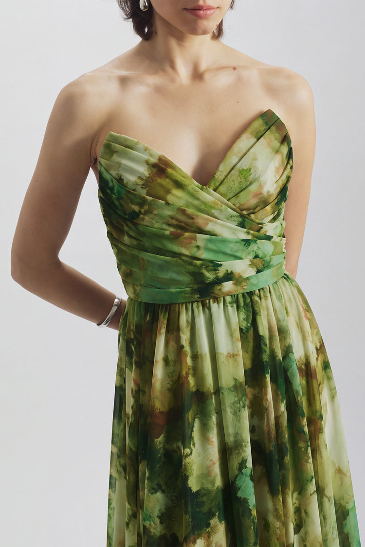 Image number 5: Printed Strapless Dress in Sage-Multi, view 2