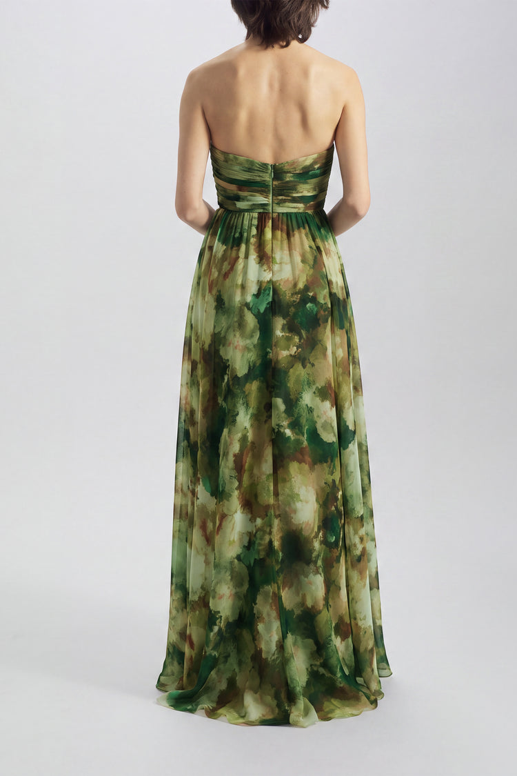 Image number 6: Printed Strapless Dress in Sage-Multi, view 3