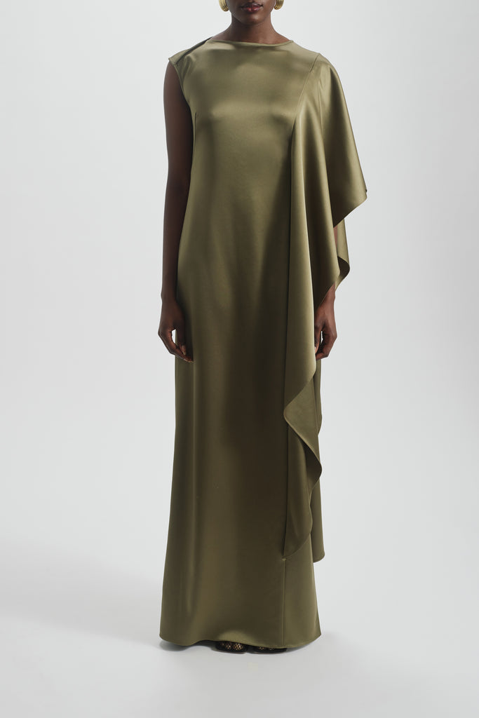 Cascading Drape Column Dress – Amsale