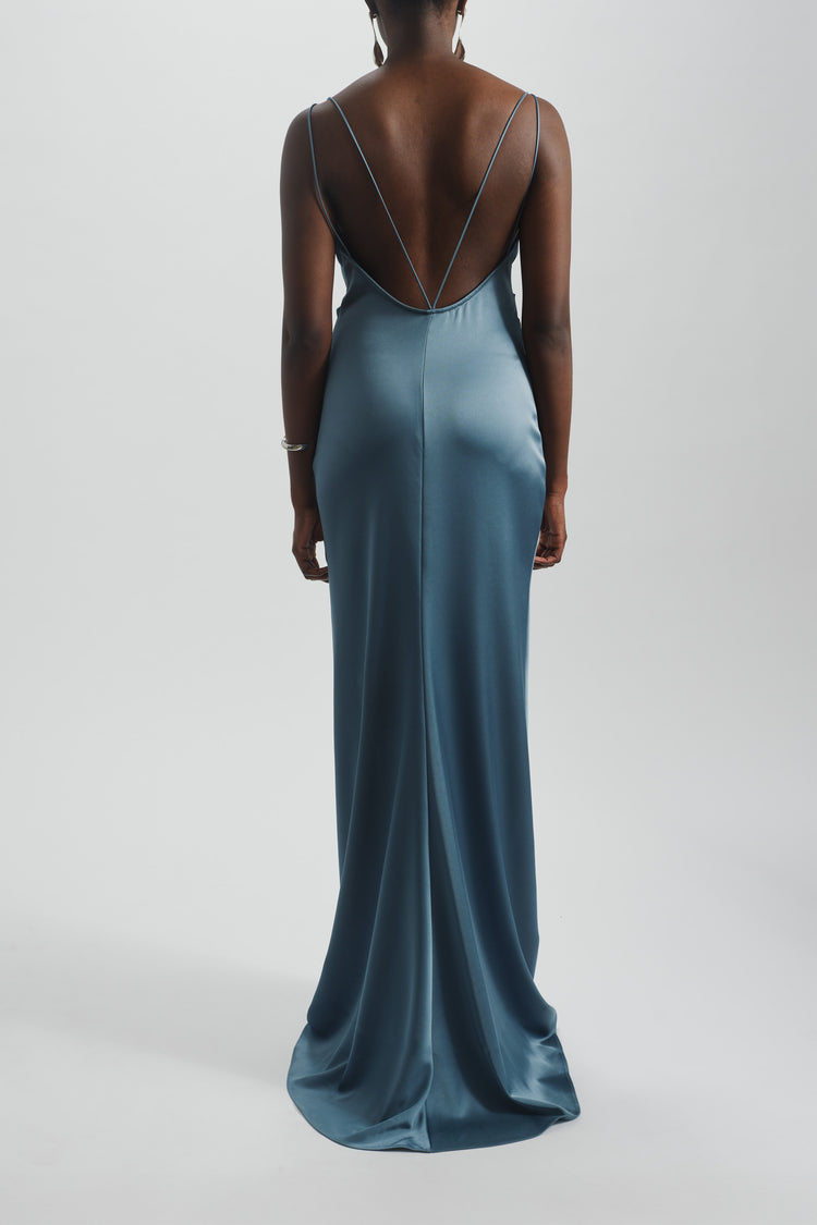 Spaghetti Strap Low Back Dress Twilight / 4 | Amsale Spaghetti Strap Low Back Dress Twilight / 4 | Amsale