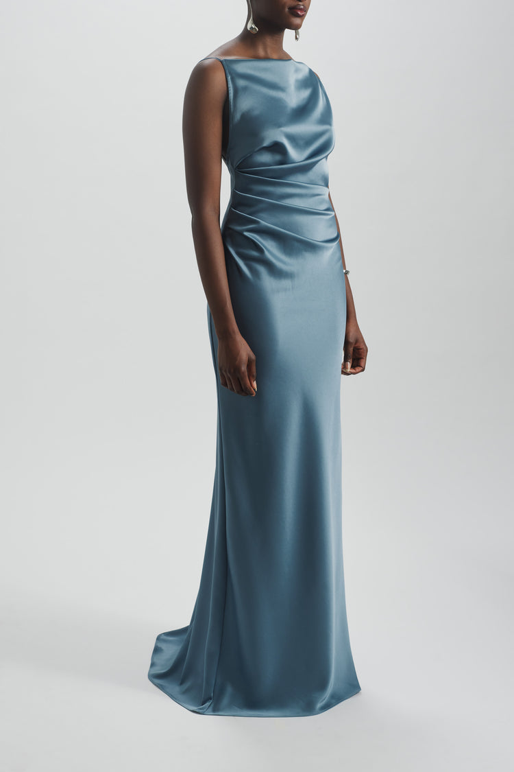 Spaghetti Strap Low Back Dress, dress from Collection Evening by Amsale, Fabric: duchess-satin