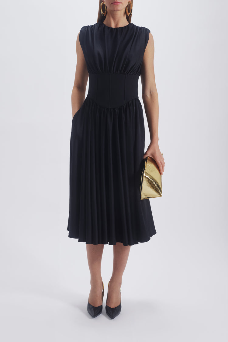 Drop Waist Corset Dress, dress from Collection Evening by Amsale, Fabric: crepe