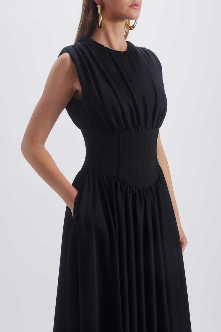 Drop Waist Corset Dress, dress from Collection Evening by Amsale, Fabric: crepe