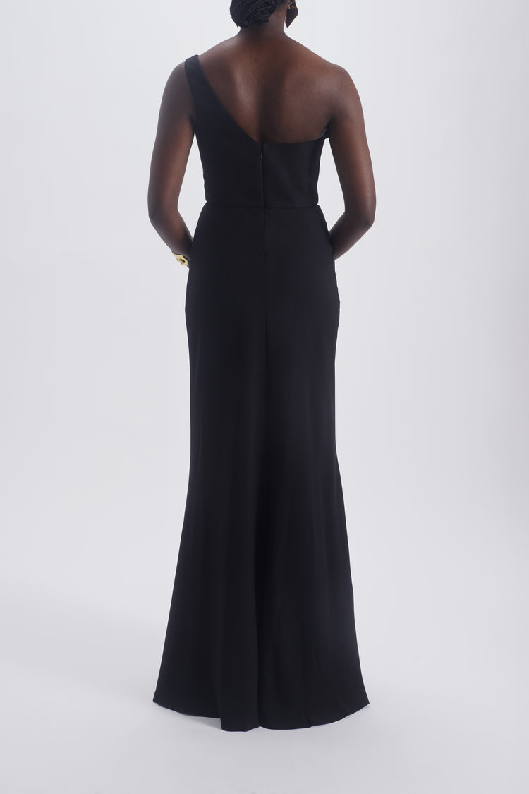 One Shoulder Draped Gown, dress from Collection Evening by Amsale, Fabric: crepe