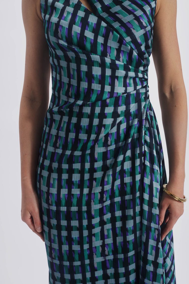 Printed Asymmetric Gown, dress from Collection Evening by Amsale, Fabric: hammered-satin