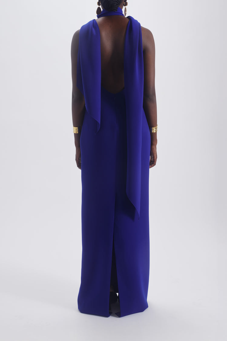 Halter Tie Sheath Gown, dress from Collection Evening by Amsale, Fabric: crepe