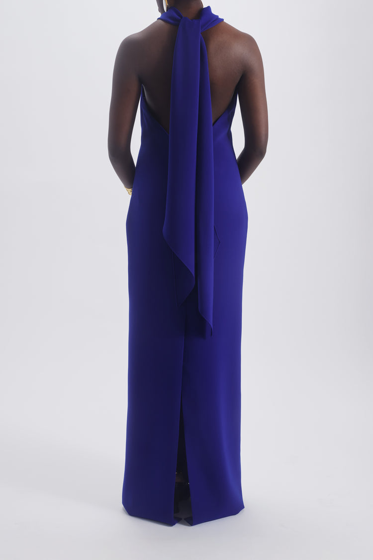 Halter Tie Sheath Gown, dress from Collection Evening by Amsale, Fabric: crepe