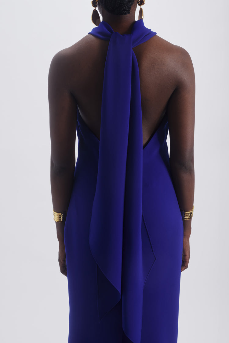 Halter Tie Sheath Gown, dress from Collection Evening by Amsale, Fabric: crepe
