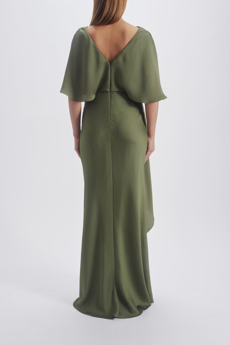 Cascading Drape Dress, dress from Collection Evening by Amsale, Fabric: hammered-satin