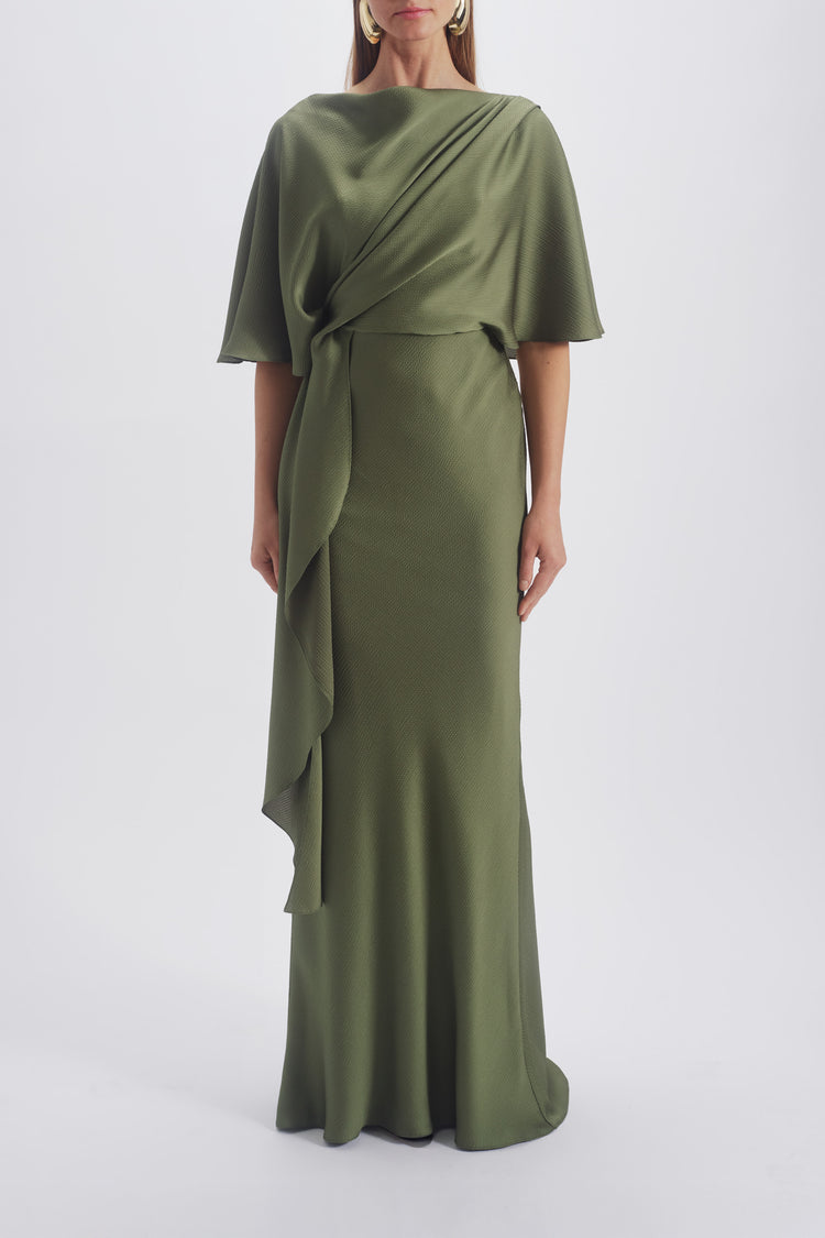 Cascading Drape Dress Petrol / 10 | Amsale Cascading Drape Dress Petrol / 10 | Amsale