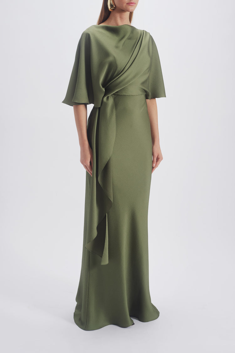 Cascading Drape Dress, dress from Collection Evening by Amsale, Fabric: hammered-satin