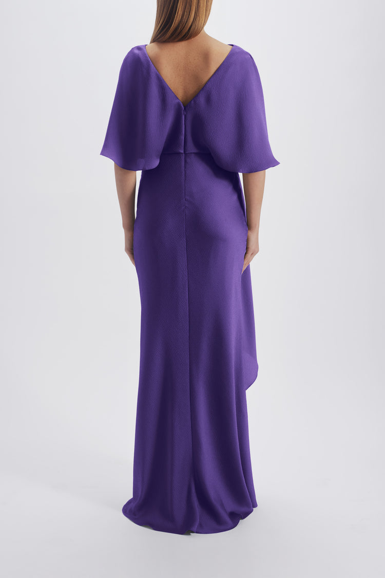 Image number 2: Cascading Drape Dress in Amethyst, back view