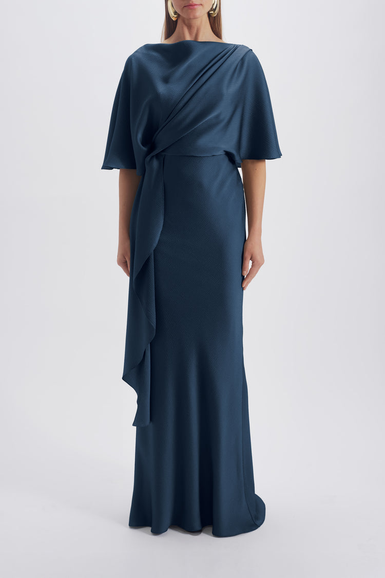 Cascading Drape Dress, dress from Collection Evening by Amsale, Fabric: hammered-satin