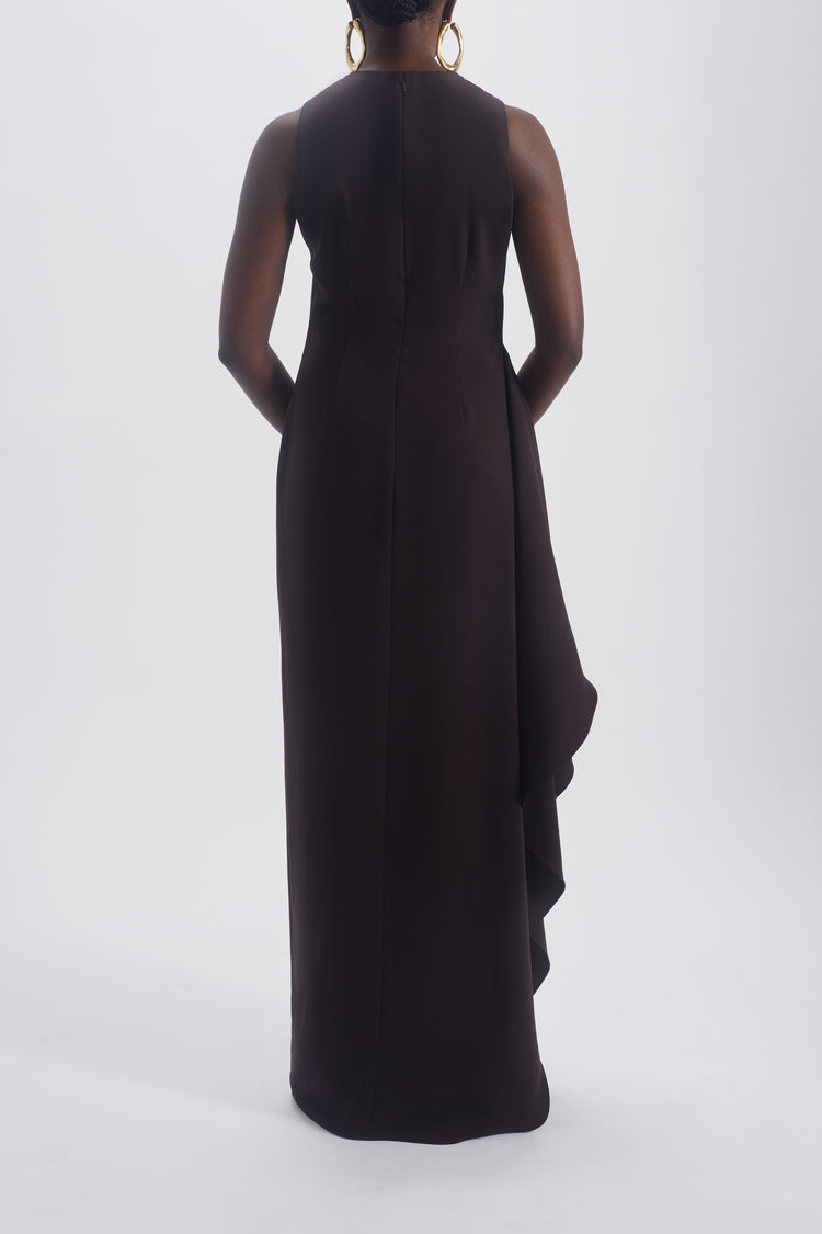 Jewel Neck Drape Dress, dress from Collection Evening by Amsale, Fabric: crepe