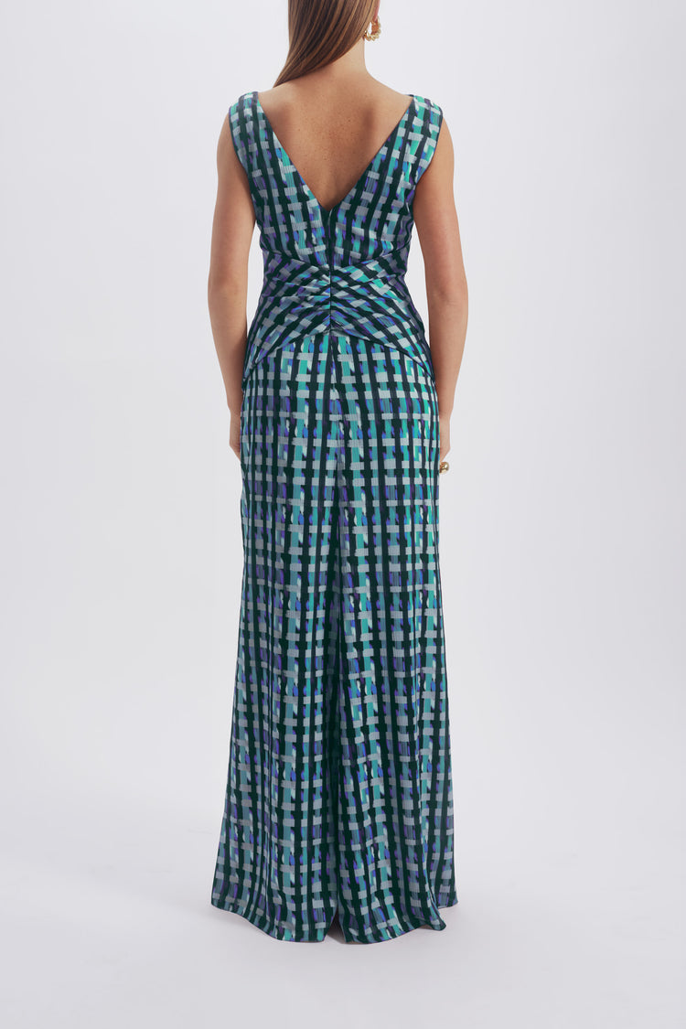Printed Twist Knot Gown, dress from Collection Evening by Amsale, Fabric: hammered-satin