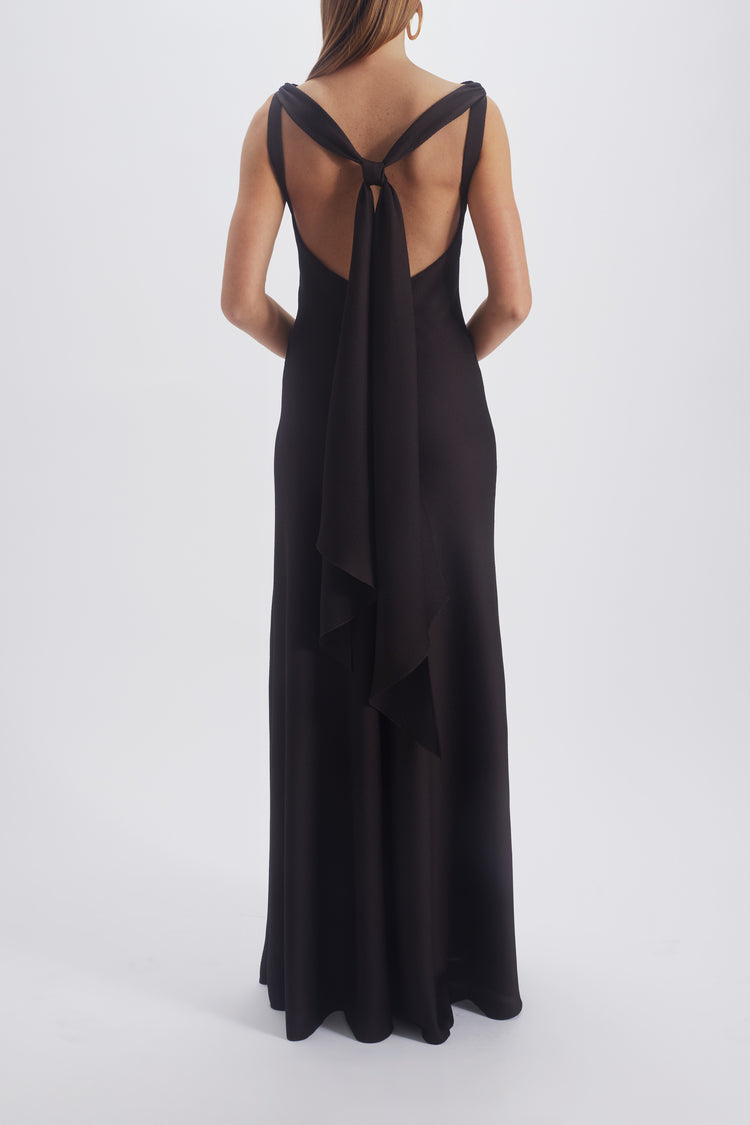Bias Cut Streamer Dress, dress from Collection Evening by Amsale, Fabric: hammered-satin