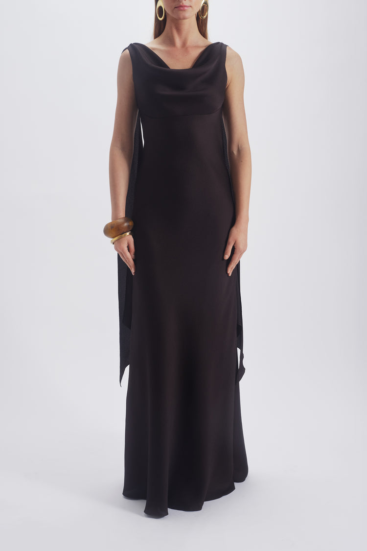 Bias Cut Streamer Dress, dress from Collection Evening by Amsale, Fabric: hammered-satin