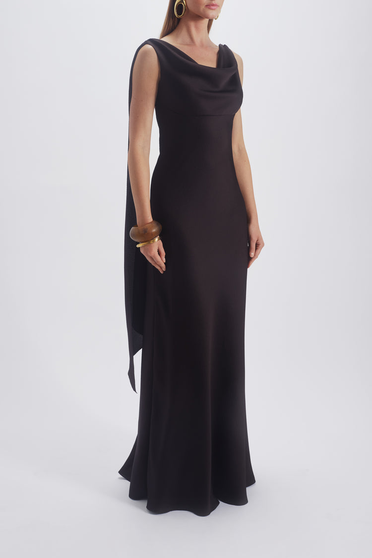 Bias Cut Streamer Dress, dress from Collection Evening by Amsale, Fabric: hammered-satin