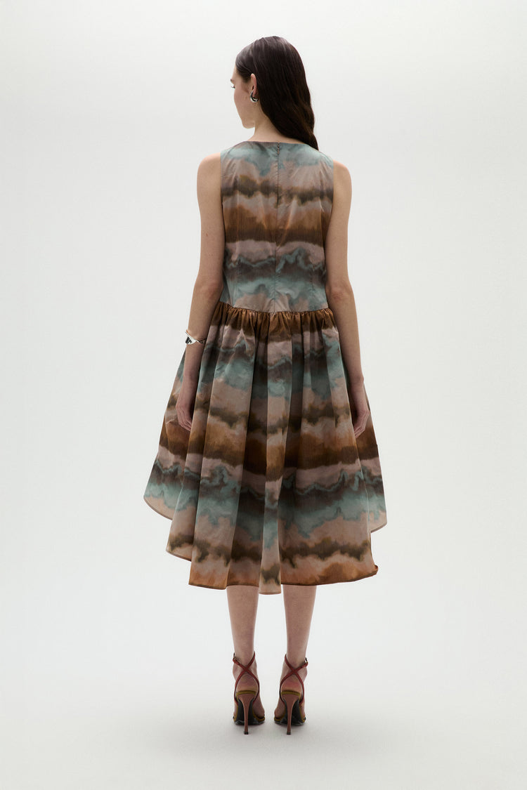 Printed Taffeta Trapeze Dress, dress from Collection Evening by Amsale, Fabric: taffeta