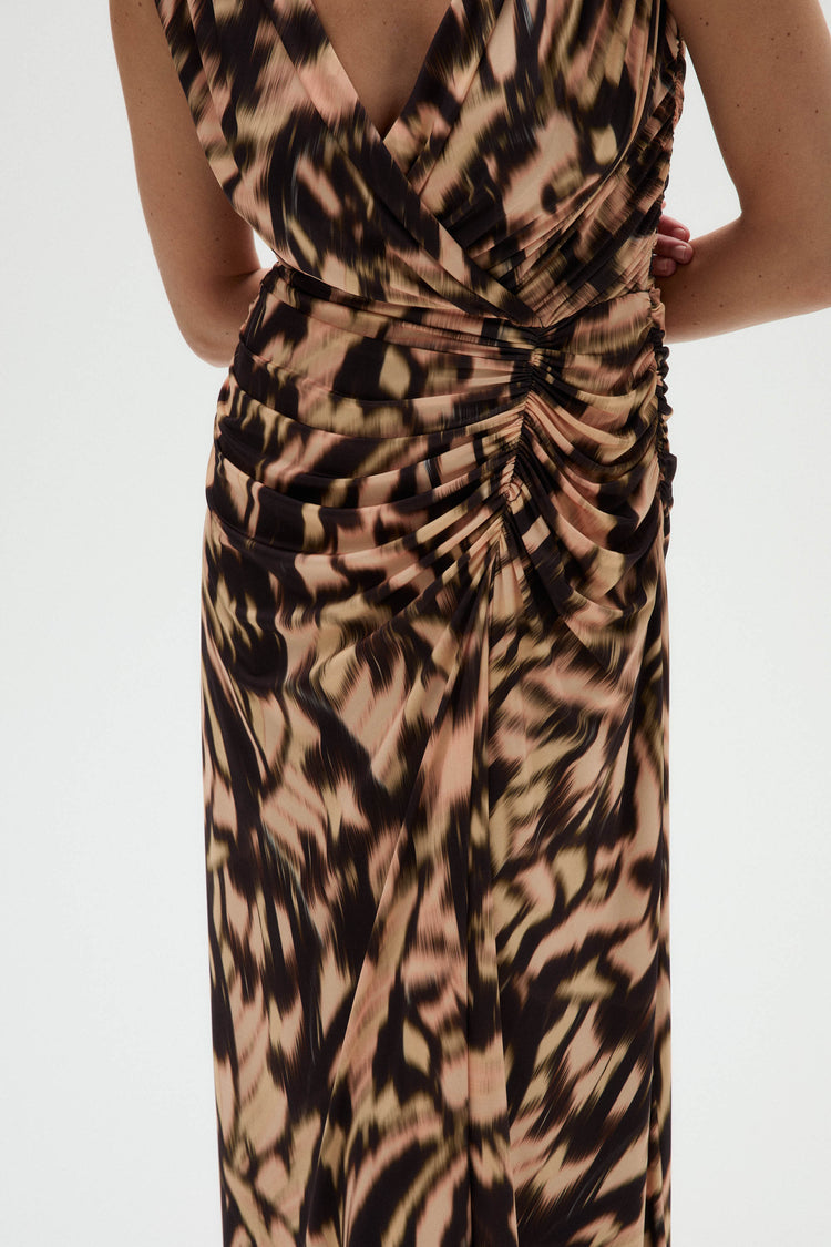 amsale jersey dress Amsale Women's Ruched Jersey Surpliced Gown - Terracotta