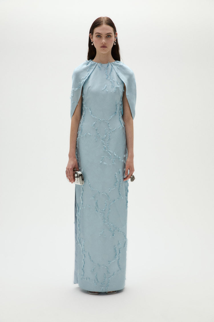 Jacquard Cape Dress, dress from Collection Evening by Amsale, Fabric: jacquard