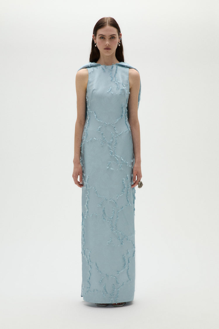 Jacquard Cape Dress, dress from Collection Evening by Amsale, Fabric: jacquard