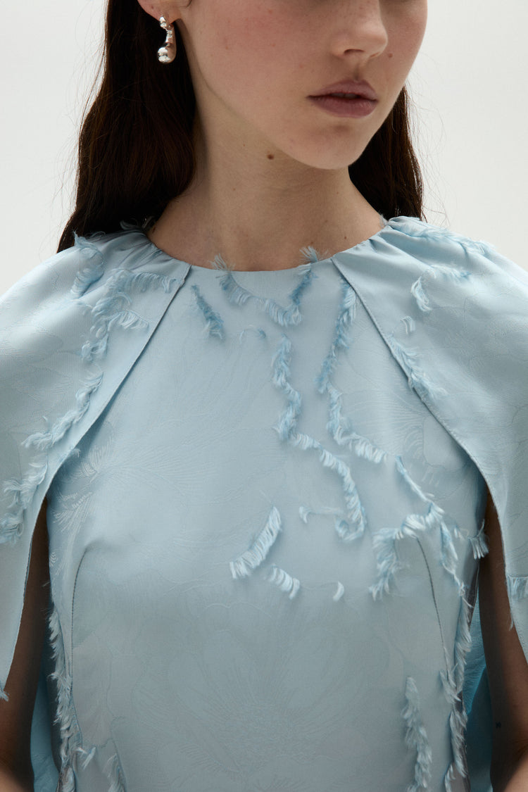 Jacquard Cape Dress, dress from Collection Evening by Amsale, Fabric: jacquard