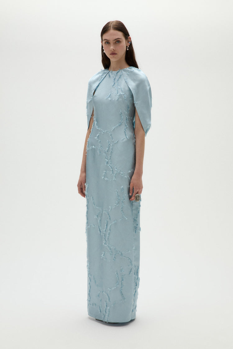 Jacquard Cape Dress, dress from Collection Evening by Amsale, Fabric: jacquard