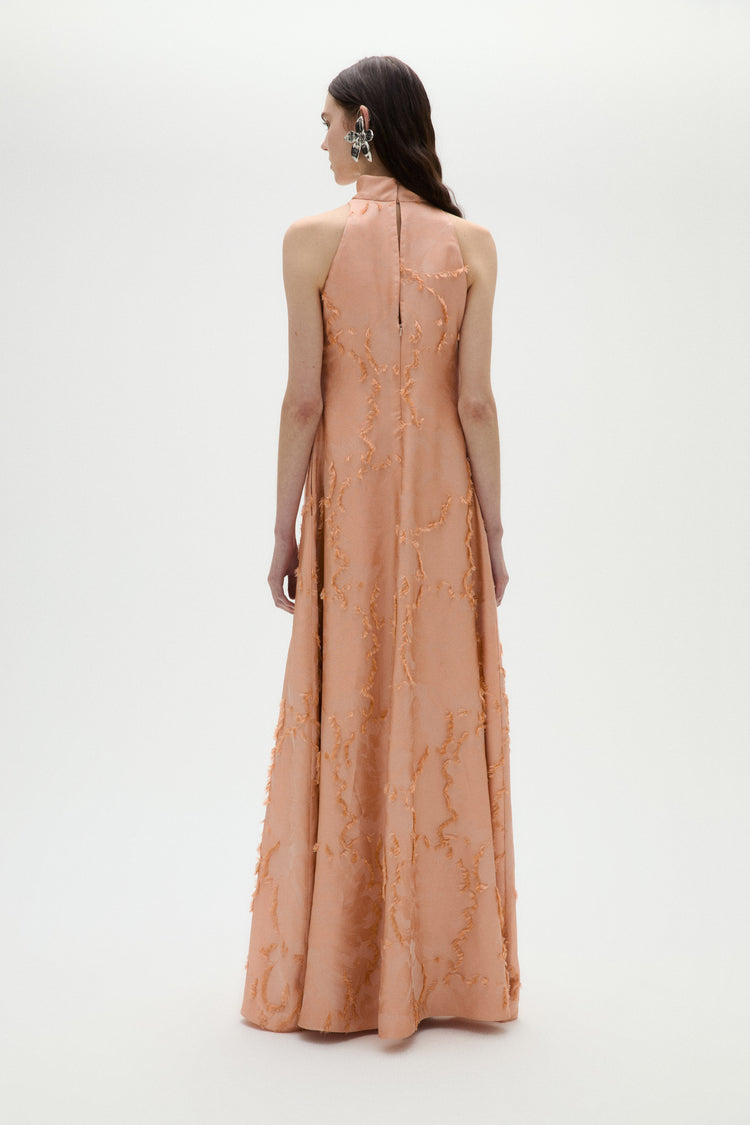 Jacquard Trapeze Gown Apricot / 12 | Amsale Jacquard Trapeze Gown Apricot / 12 | Amsale