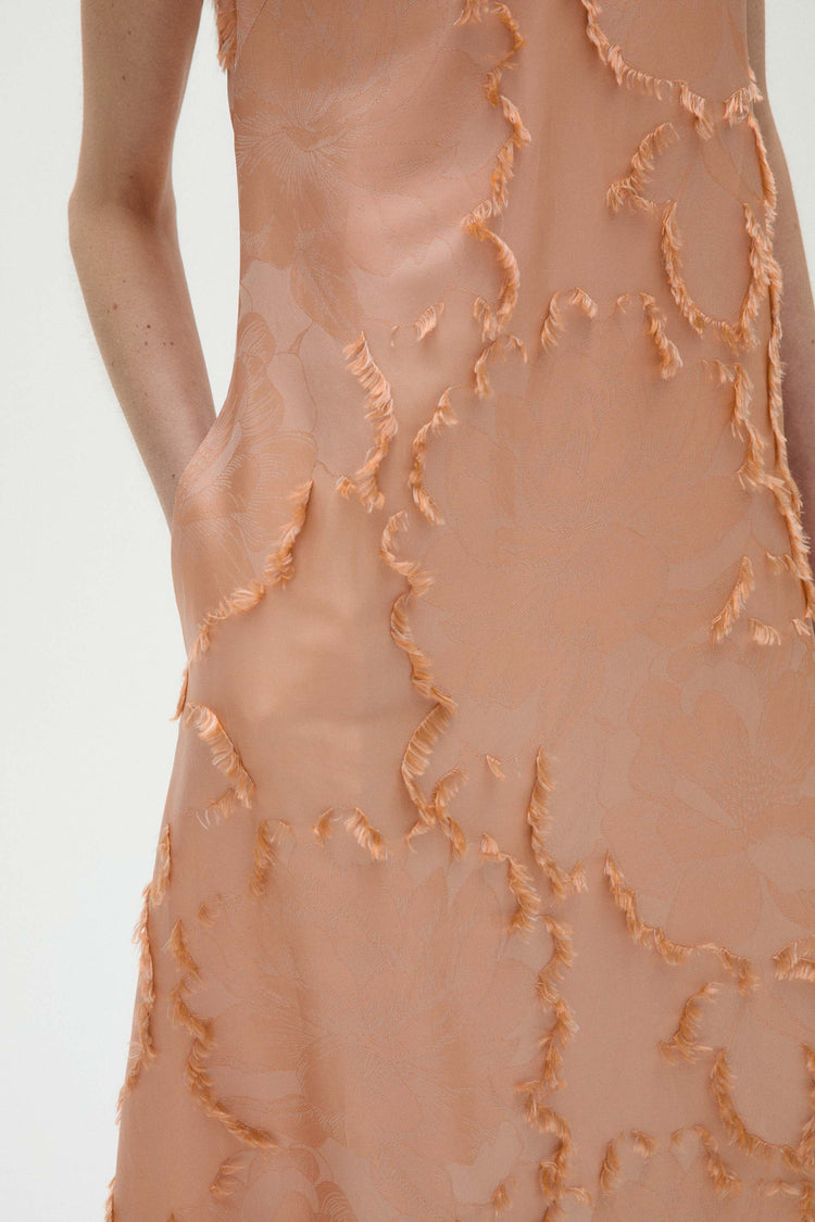 Jacquard Trapeze Gown Apricot / 12 | Amsale Jacquard Trapeze Gown Apricot / 12 | Amsale