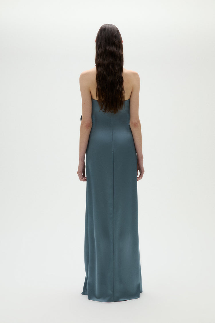 amsale silk dress Satin Cascade Gown Black / 8
