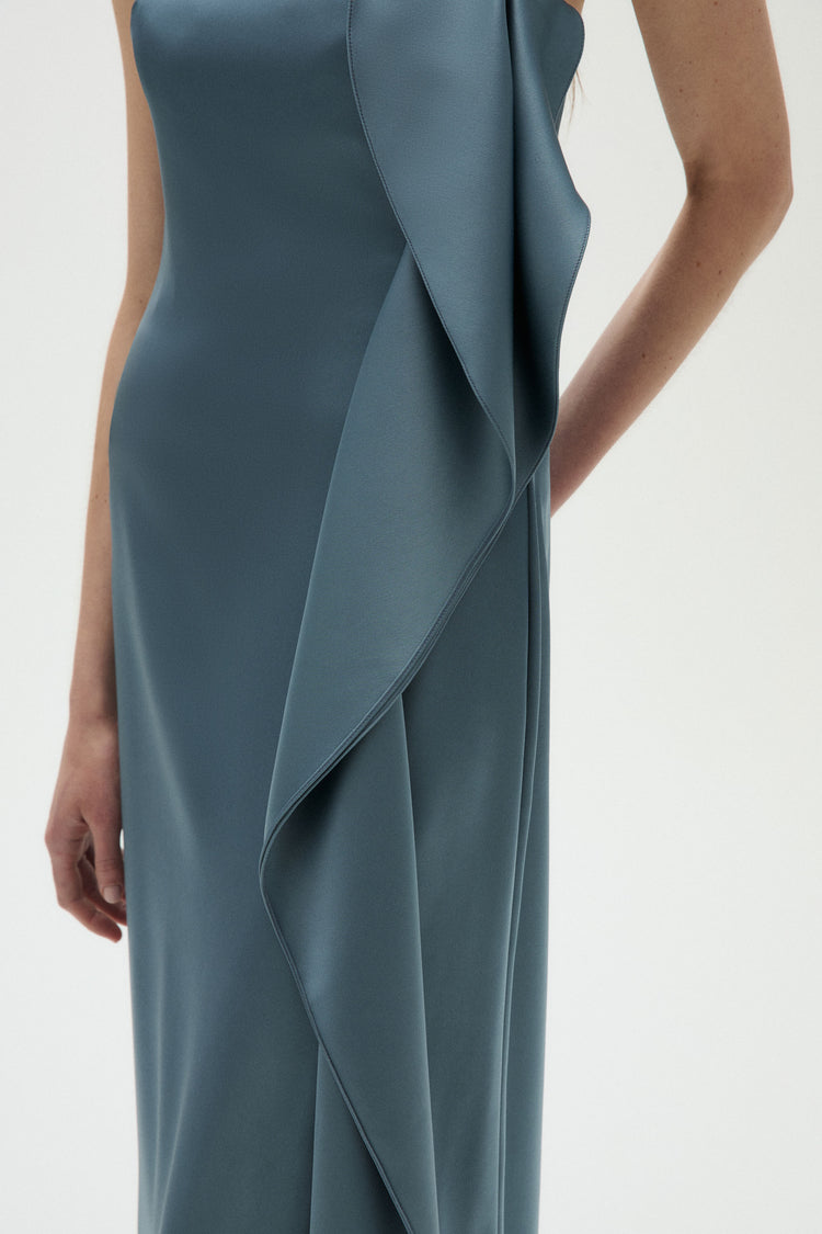 Satin Cascade Gown Twilight / 4 | Amsale Satin Cascade Gown Twilight / 4 | Amsale
