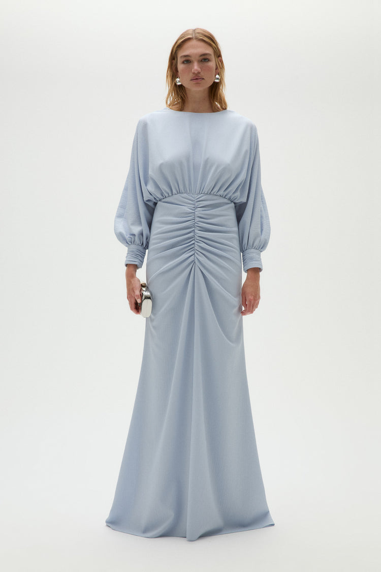 Pebble Crepe Gathered Gown, dress from Collection Evening by Amsale, Fabric: crepe
