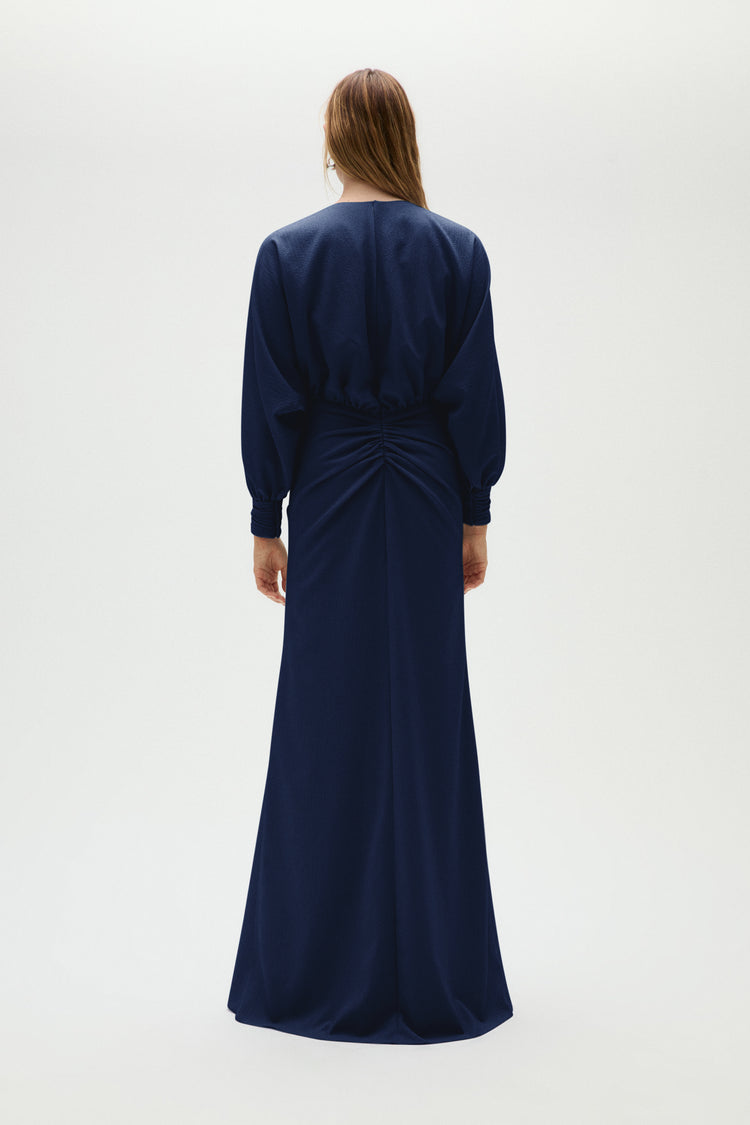 Pebble Crepe Gathered Gown, dress from Collection Evening by Amsale, Fabric: crepe