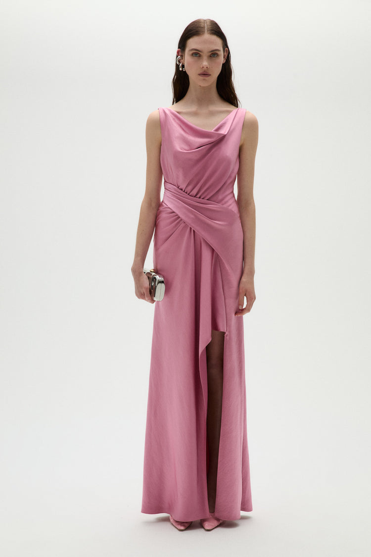 Satin Draped Gown Amsale Satin Draped Gown Amsale