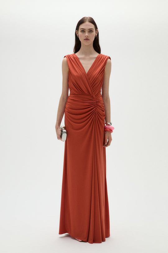 Jersey Draped Gown, $1,295, dress from Collection Evening by Amsale, Fabric: jersey