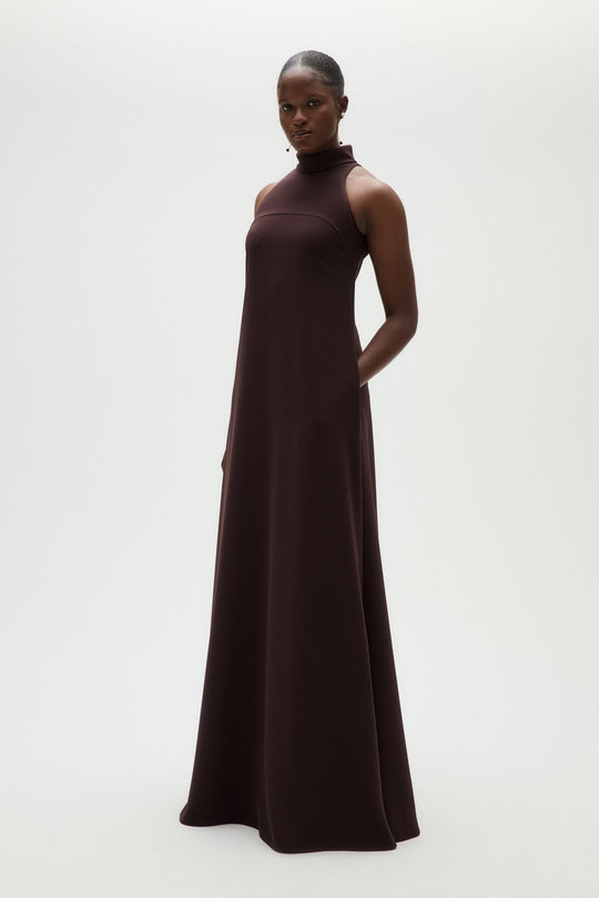 Technical Crepe Trapeze Gown, $875, dress from Collection Evening by Amsale, Fabric: crepe