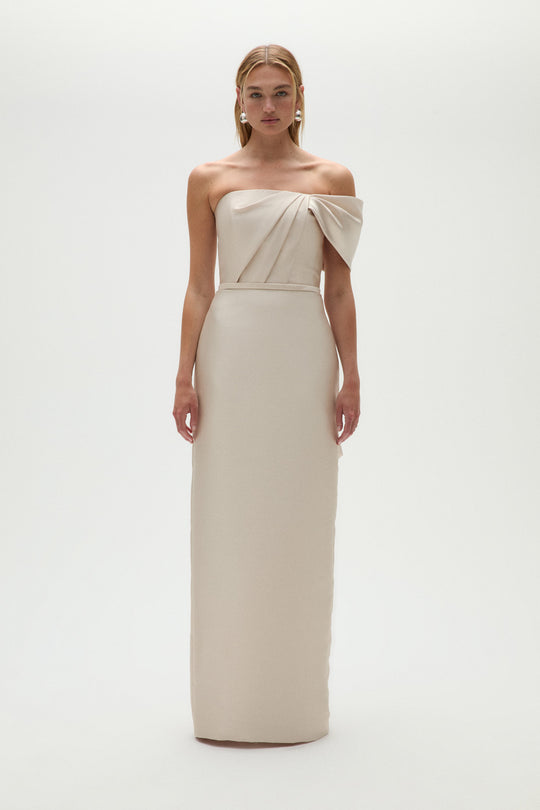 Mikado Bow Column Gown